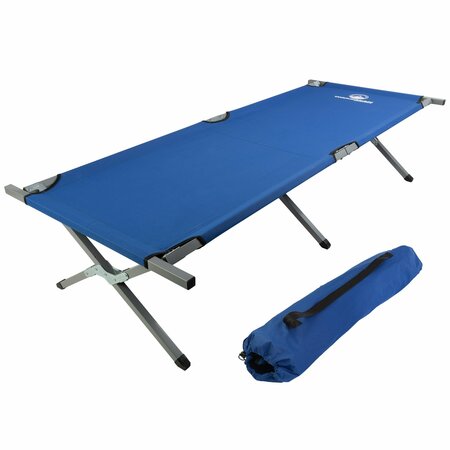 WAKEMAN OUTDOORS Folding Camping Cot, Blue 75-CMP1131